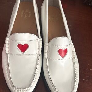 Leather white loafers size 9.5  like new!